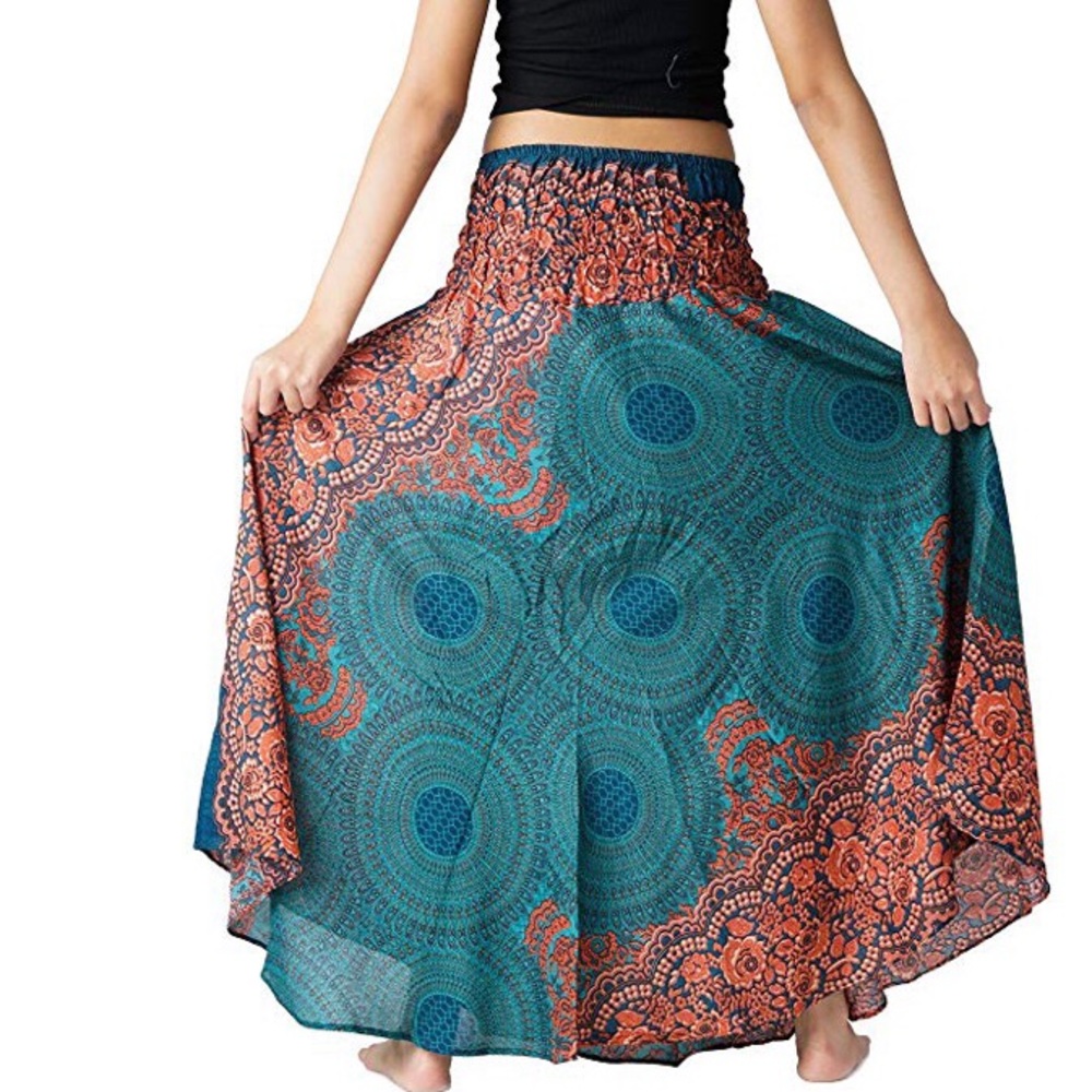 Women’s Boho Floral Hippie Maxi Festival Skirt - Picture 4 of 5